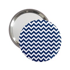 Dark Blue And White Zigzag Handbag Mirror (2.25 )