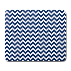 Dark Blue And White Zigzag Large Mouse Pad (Rectangle)