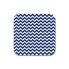 Dark Blue And White Zigzag Drink Coasters 4 Pack (Square)