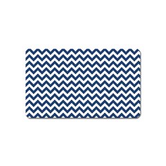 Dark Blue And White Zigzag Magnet (Name Card)