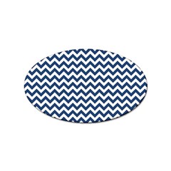 Dark Blue And White Zigzag Sticker 10 Pack (oval) by Zandiepants