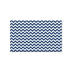 Dark Blue And White Zigzag Sticker 100 Pack (Rectangle)