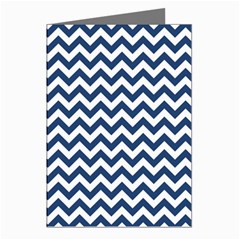 Dark Blue And White Zigzag Greeting Card (8 Pack)