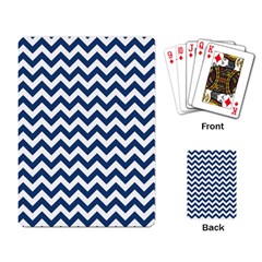 Dark Blue And White Zigzag Playing Cards Single Design