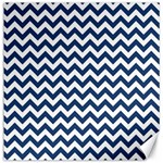 Dark Blue And White Zigzag Canvas 12  x 12  (Unframed) 11.4 x11.56  Canvas - 1