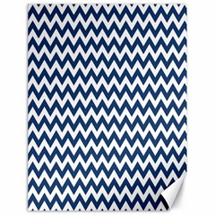 Dark Blue And White Zigzag Canvas 18  x 24  (Unframed)