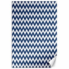 Dark Blue And White Zigzag Canvas 20  x 30  (Unframed)