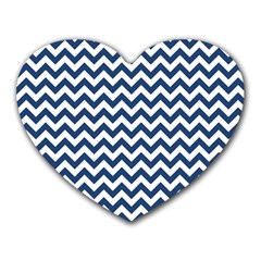 Dark Blue And White Zigzag Mouse Pad (Heart)