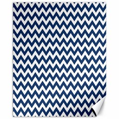 Dark Blue And White Zigzag Canvas 11  x 14  (Unframed)