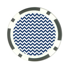 Dark Blue And White Zigzag Poker Chip (10 Pack) by Zandiepants