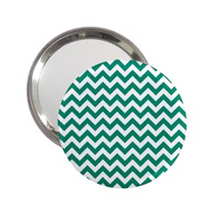 Emerald Green And White Zigzag Handbag Mirror (2 25 )