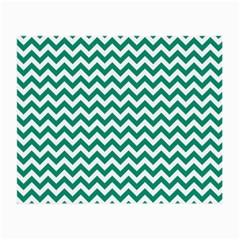 Emerald Green And White Zigzag Glasses Cloth (small) by Zandiepants