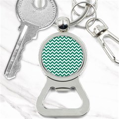 Emerald Green And White Zigzag Bottle Opener Key Chain by Zandiepants