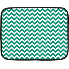 Emerald Green And White Zigzag Mini Fleece Blanket (two Sided) by Zandiepants