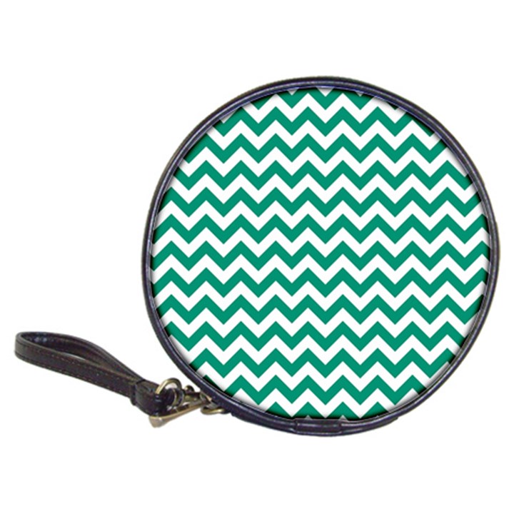 Emerald Green And White Zigzag CD Wallet