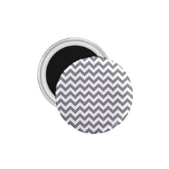 Grey And White Zigzag 1 75  Button Magnet by Zandiepants