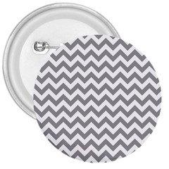 Grey And White Zigzag 3  Button by Zandiepants