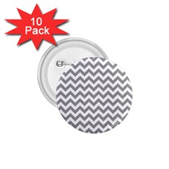 Grey And White Zigzag 1 75  Button (10 Pack) by Zandiepants