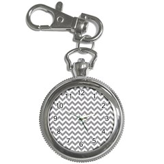 Grey And White Zigzag Key Chain Watch