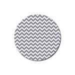 Grey And White Zigzag Drink Coasters 4 Pack (Round) Front