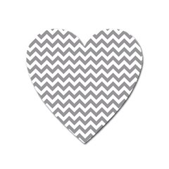 Grey And White Zigzag Magnet (heart) by Zandiepants