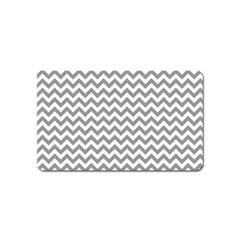 Grey And White Zigzag Magnet (name Card) by Zandiepants