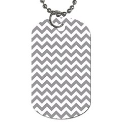 Grey And White Zigzag Dog Tag (two-sided) 