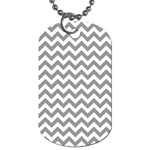 Grey And White Zigzag Dog Tag (Two-sided)  Front