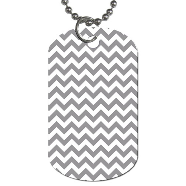 Grey And White Zigzag Dog Tag (Two-sided) 