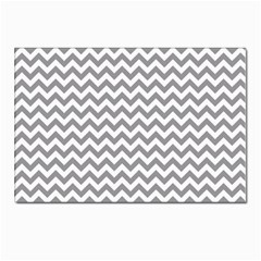 Grey And White Zigzag Postcards 5  X 7  (10 Pack) by Zandiepants