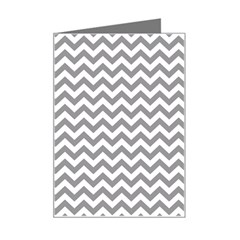 Grey And White Zigzag Mini Greeting Card by Zandiepants