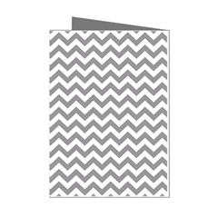 Grey And White Zigzag Mini Greeting Card (8 Pack) by Zandiepants