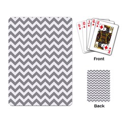 Grey And White Zigzag Playing Cards Single Design