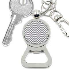 Grey And White Zigzag Bottle Opener Key Chain by Zandiepants