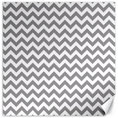 Grey And White Zigzag Canvas 12  X 12  (unframed) by Zandiepants