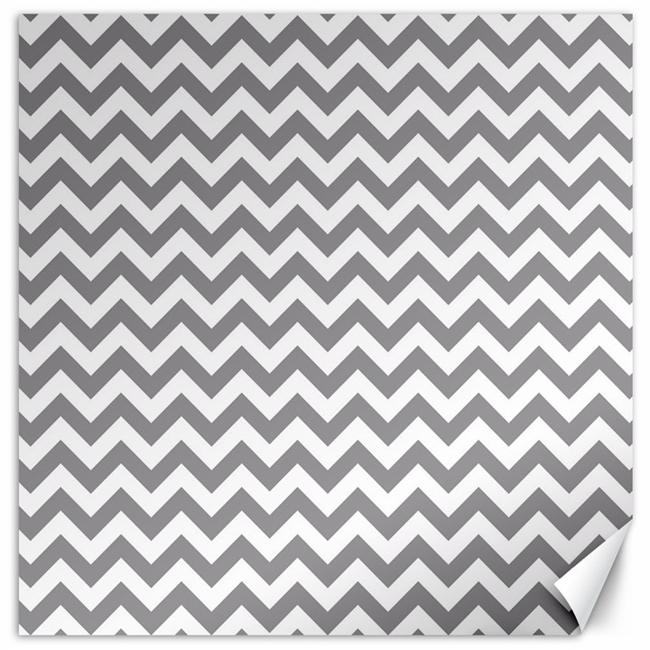 Grey And White Zigzag Canvas 12  x 12  (Unframed)