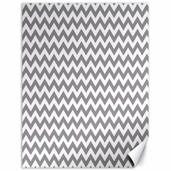 Grey And White Zigzag Canvas 18  X 24  (unframed) by Zandiepants