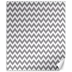 Grey And White Zigzag Canvas 20  X 24  (unframed) by Zandiepants