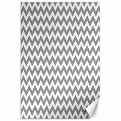 Grey And White Zigzag Canvas 20  X 30  (unframed) by Zandiepants