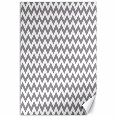 Grey And White Zigzag Canvas 24  X 36  (unframed) by Zandiepants