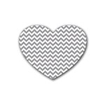 Grey And White Zigzag Drink Coasters (Heart) Front