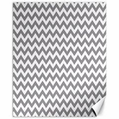 Grey And White Zigzag Canvas 11  X 14  (unframed) by Zandiepants