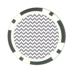 Grey And White Zigzag Poker Chip by Zandiepants