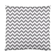 Grey And White Zigzag Cushion Case (two Sided) 