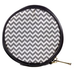 Grey And White Zigzag Mini Makeup Case by Zandiepants