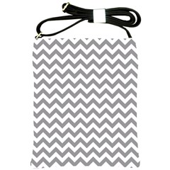 Grey And White Zigzag Shoulder Sling Bag by Zandiepants