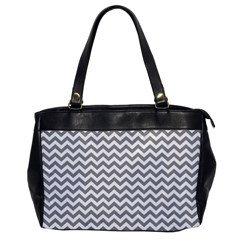 Grey And White Zigzag Oversize Office Handbag (one Side) by Zandiepants