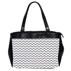 Grey And White Zigzag Oversize Office Handbag (two Sides) by Zandiepants