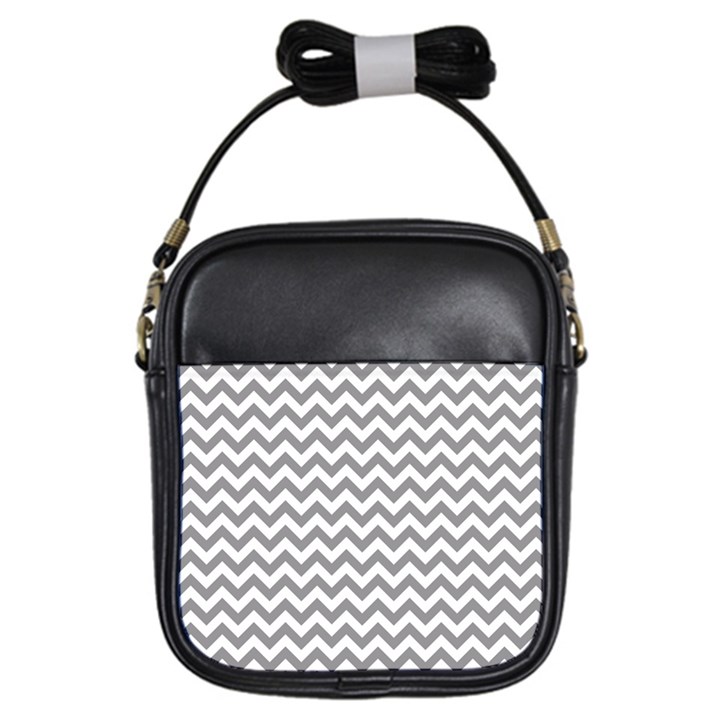 Grey And White Zigzag Girl s Sling Bag