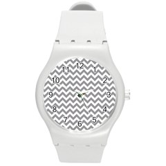 Grey And White Zigzag Plastic Sport Watch (medium)